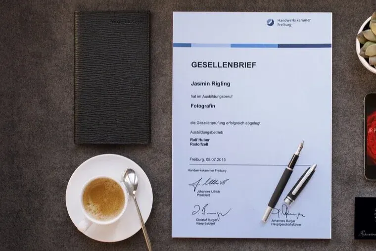 Gesellenbrief Fotografin von Jasmin Rigling